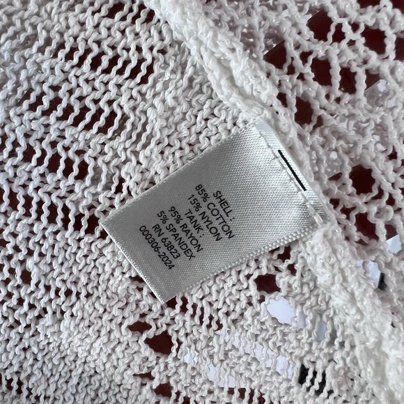 Christopher & Banks sz. med. white tunic asymmetrical sweater w tank # 1532 - Picture 10 of 11